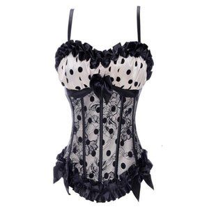 Retro Cream/Black Polka Dot Corset